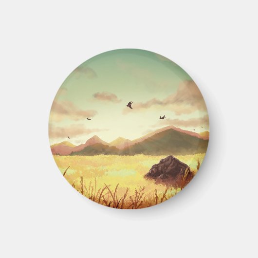 Wheat fields at sunrise magneet (Voorkant)