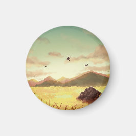 Wheat fields at sunrise magneet