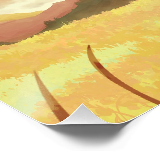 Wheat fields at sunrise perfect poster (Hoek)