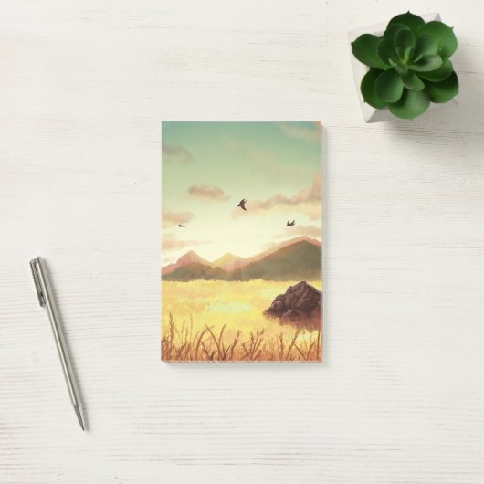 Wheat fields at sunrise post-it® notes (Kantoor)