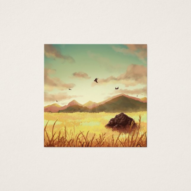 Wheat fields at sunrise vierkante visitekaartjes (Voorkant)