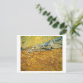 Wheat Fields Hospital Reaper Van Gogh Fine Art Briefkaart (Staand voorkant)