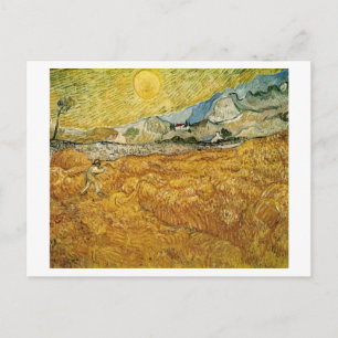 Wheat Fields Hospital Reaper Van Gogh Fine Art Briefkaart