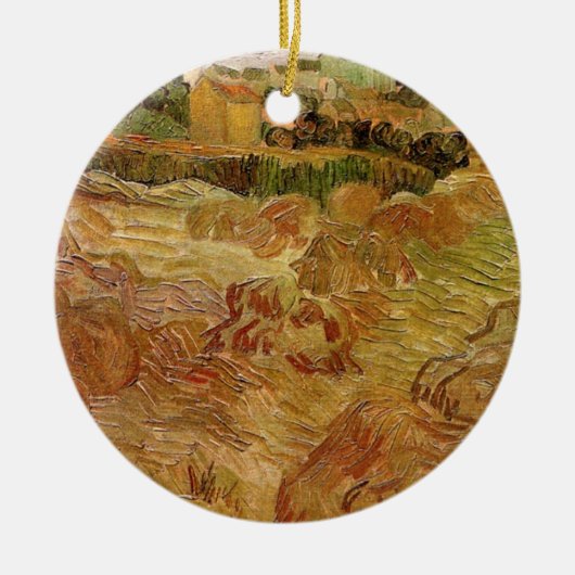 Wheat Fields met Auvers van Vincent van Gogh Keramisch Ornament (Voorkant)
