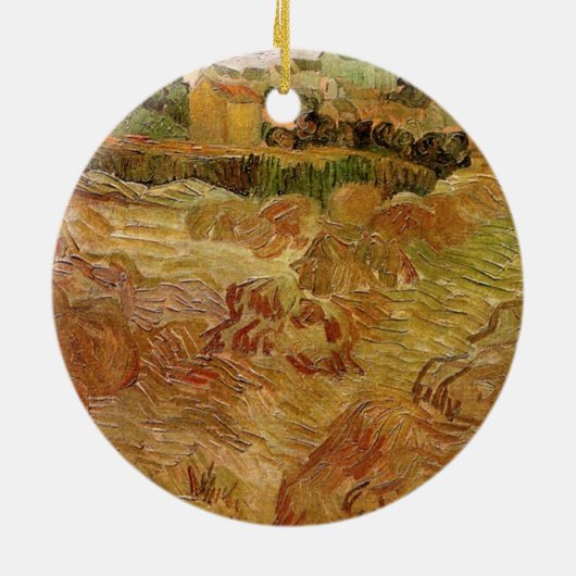 Wheat Fields met Auvers van Vincent van Gogh Keramisch Ornament (Achterkant)