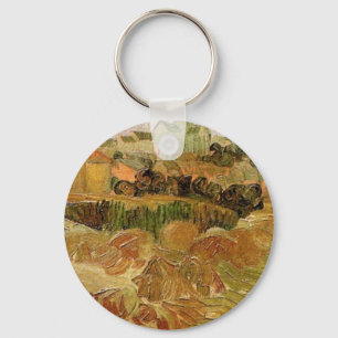 Wheat Fields met Auvers van Vincent van Gogh Sleutelhanger
