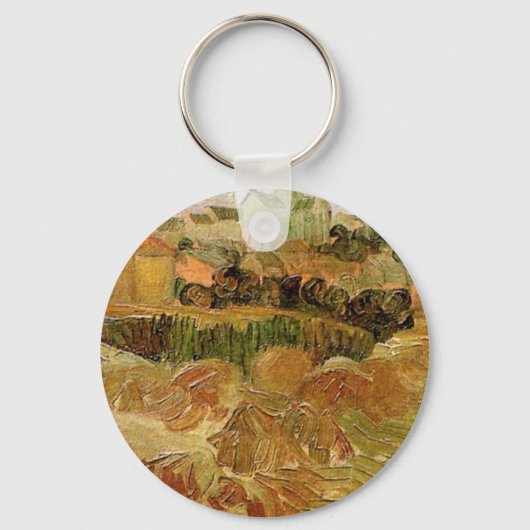Wheat Fields met Auvers van Vincent van Gogh Sleutelhanger (Voorkant)