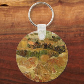 Wheat Fields met Auvers van Vincent van Gogh Sleutelhanger (Voorkant)