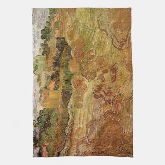 Wheat Fields met Auvers van Vincent van Gogh Theedoek (Verticaal)