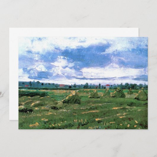 Wheat Fields met Haystacks van Vincent van Gogh (Voorkant / Achterkant)