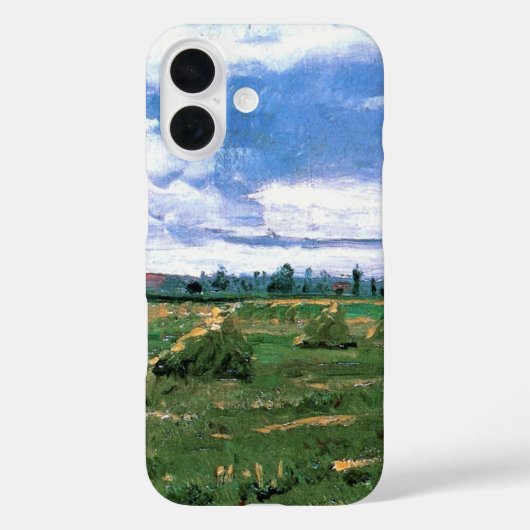 Wheat Fields met Haystacks van Vincent van Gogh Case-Mate iPhone Case (Achterkant)