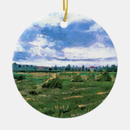 Wheat Fields met Haystacks van Vincent van Gogh Keramisch Ornament