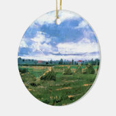 Wheat Fields met Haystacks van Vincent van Gogh Keramisch Ornament (Links)