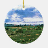 Wheat Fields met Haystacks van Vincent van Gogh Keramisch Ornament (Achterkant)