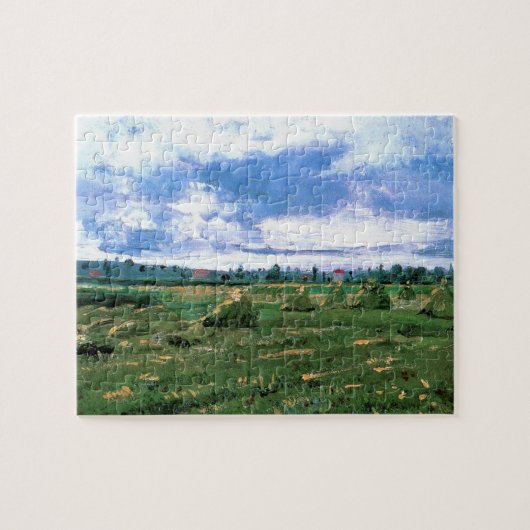 Wheat Fields met Haystacks van Vincent van Gogh Legpuzzel (Horizontaal)