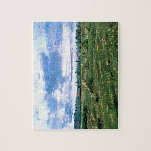 Wheat Fields met Haystacks van Vincent van Gogh Legpuzzel (Verticaal)