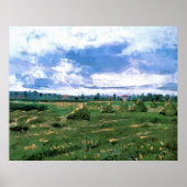 Wheat Fields met Haystacks van Vincent van Gogh Poster (Voorkant)