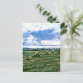 Wheat Fields met Stacks, Vincent van Gogh Briefkaart (Staand voorkant)
