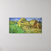 Wheat Fields met Stacks, Vincent van Gogh. Canvas Afdruk (Voorkant)