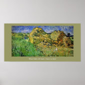 Wheat Fields met Stacks, Vincent van Gogh Poster (Voorkant)