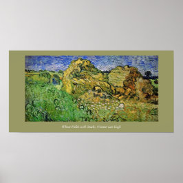 Wheat Fields met Stacks, Vincent van Gogh Poster
