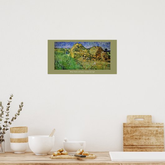 Wheat Fields met Stacks, Vincent van Gogh Poster (Keuken)