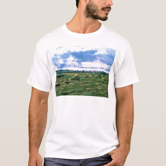 Wheat Fields met Stacks, Vincent van Gogh T-shirt (Voorkant)