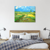 Wheat Fields op Auvers under Clouded Sky, Vincent Canvas Afdruk (Insitu (Slaapkamer))