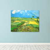 Wheat Fields op Auvers under Clouded Sky, Vincent Canvas Afdruk (Insitu (Houten vloer))