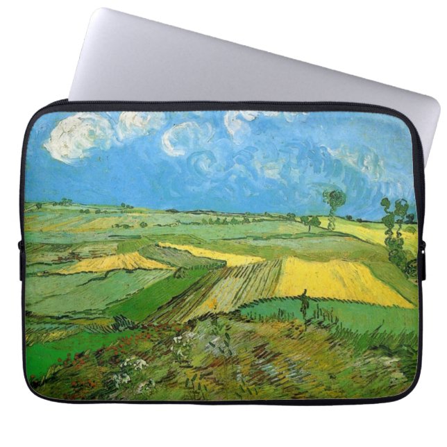 Wheat Fields op Auvers under Clouded Sky, Vincent Laptop Sleeve (Voorkant)