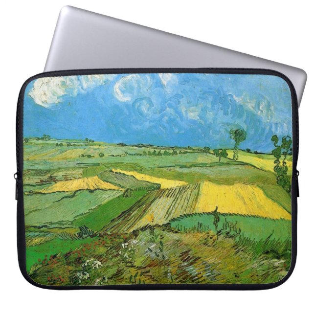 Wheat Fields op Auvers under Clouded Sky, Vincent Laptop Sleeve (Voorkant)