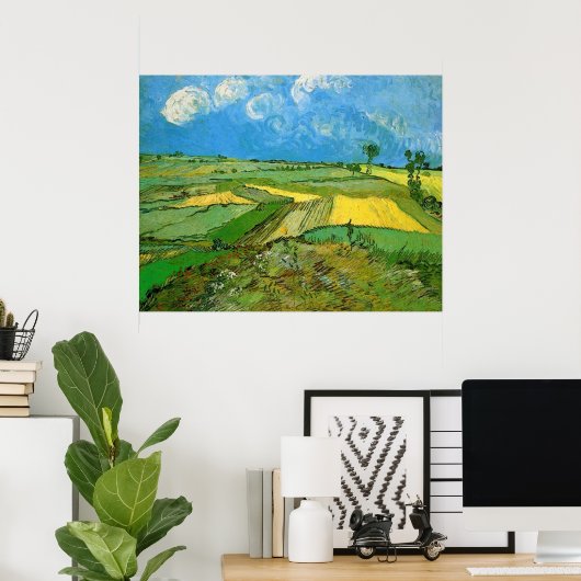 Wheat Fields op Auvers under Clouded Sky, Vincent Poster (Thuiskantoor)