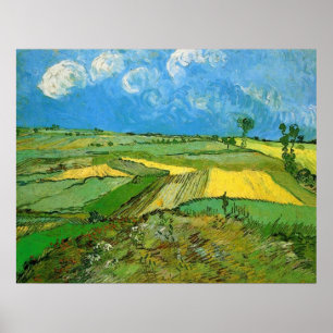 Wheat Fields op Auvers under Clouded Sky, Vincent Poster