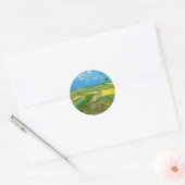 Wheat Fields op Auvers under Clouded Sky, Vincent Ronde Sticker (Envelop)