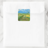 Wheat Fields op Auvers under Clouded Sky, Vincent Vierkante Sticker (Tas)