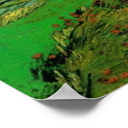 Wheat Fields op Auvers under Clouds van Gogh Poster (Hoek)