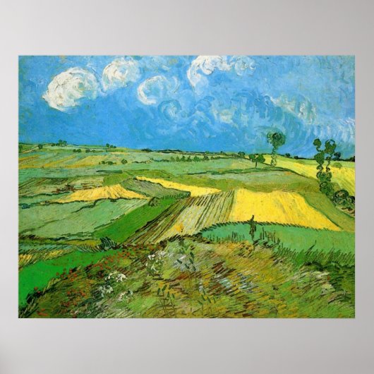 Wheat Fields op Auvers under Clouds van Gogh Poster (Voorkant)