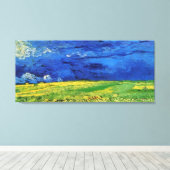 Wheat Fields Under Clouded Sky Van Gogh Canvas Afdruk (Insitu (Houten vloer))