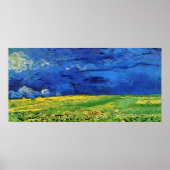 Wheat Fields Under Clouded Sky Van Gogh Poster (Voorkant)