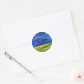 Wheat Fields Under Clouded Sky Van Gogh Ronde Sticker (Envelop)