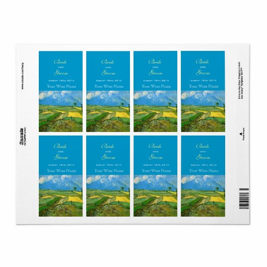 Wheat Fields wijnlabels Etiket (Full Sheet)