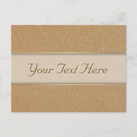 Wheat Gold Embossed Leaf Vines Briefkaart (Voorkant)