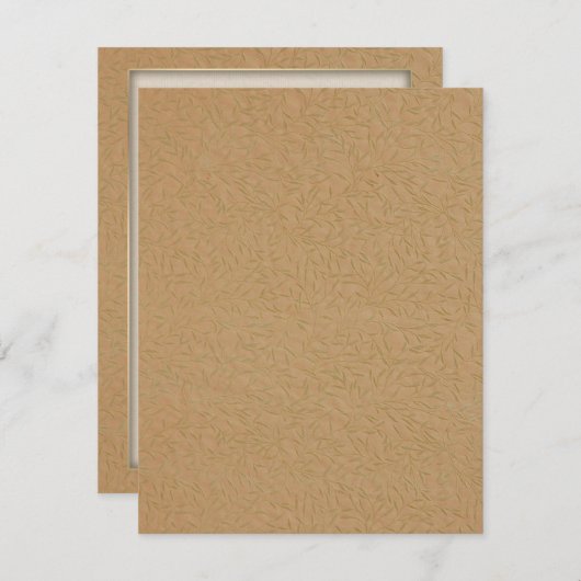 Wheat Gold Embossed Leaf Vines Kaart (Voorkant / Achterkant)