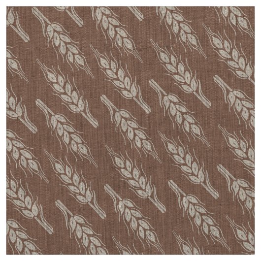 Wheat graphic brown white patterned fabric stof (Swatch)