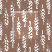 Wheat graphic brown white patterned fabric stof (Delen)