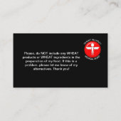 WHEAT Medische waarschuwingen Kaart Visitekaartje (Achterkant)