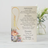 Wheat - Monogram, Wildflowers & Thank You  Menu (Staand voorkant)