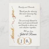 Wheat - Monogram, Wildflowers & Thank You  Menu (Achterkant)