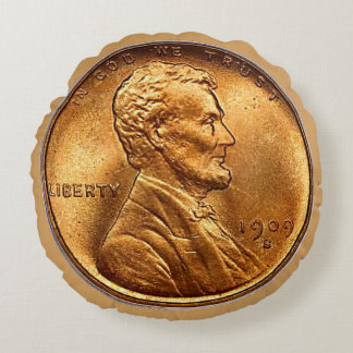 Wheat Penny Coin Rond Kussen