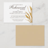 Wheat REHEARSAL DINNER-uitnodiging Informatiekaartje (Voorkant / Achterkant)